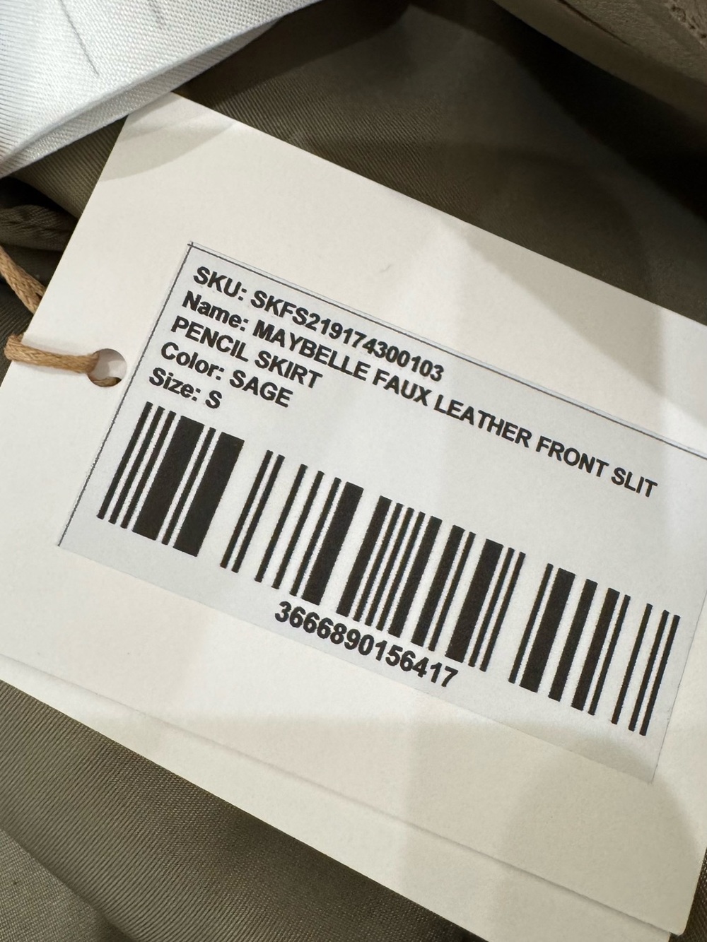 NWT The Frankie Shop Maybelle Faux Leather Maxi Skirt with Front Slit in Olive - Picture 16 of 16